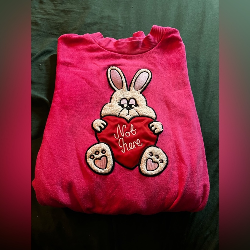 Dolls Kill X Lazy Oaf Rabbit Not Here Sweatshirt … - image 1